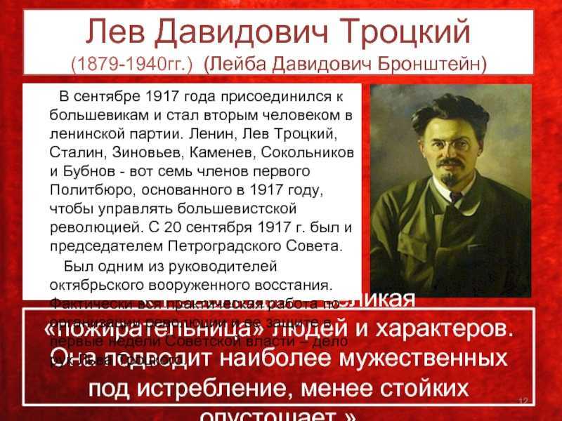 Краткая биография троцкого льва давидовича и интересные факты