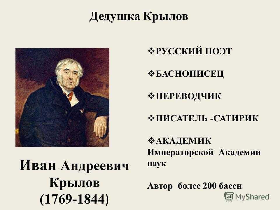 Иван крылов: биография, интересные факты
