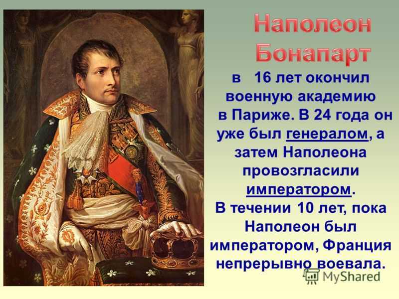 Наполеон бонапарт – краткая биография.