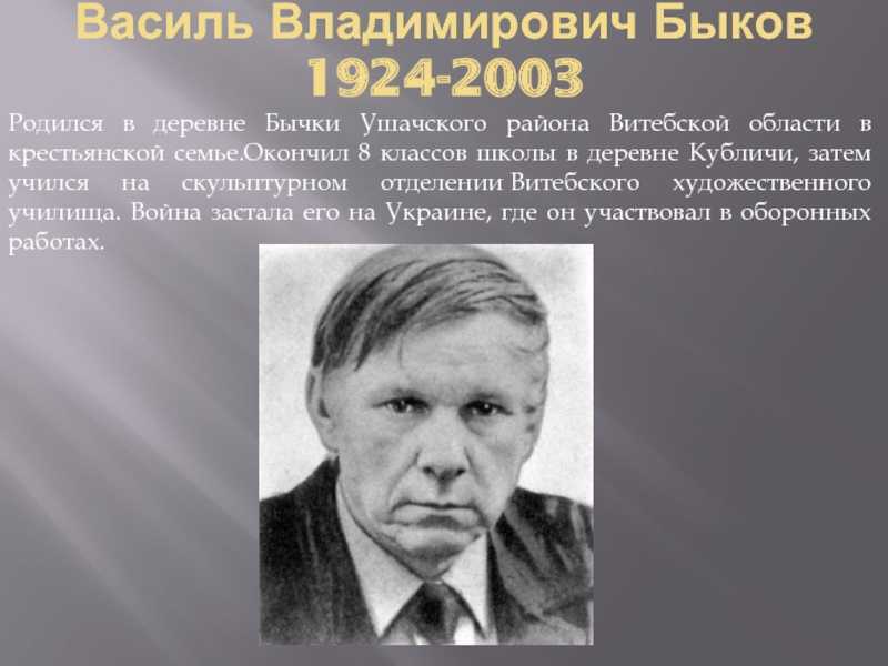 Быков василь владимирович презентация