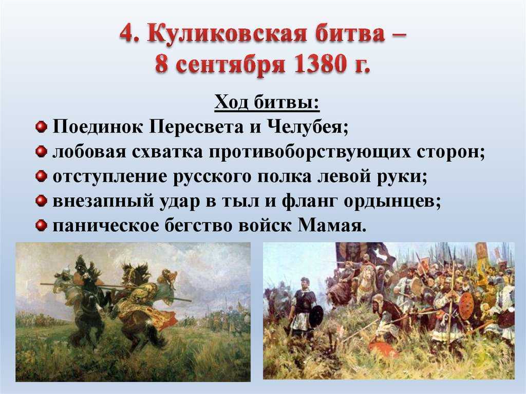 План по куликовской битве 6 класс история