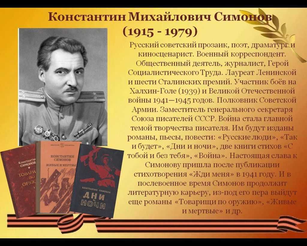 Симонов презентация биография и творчество