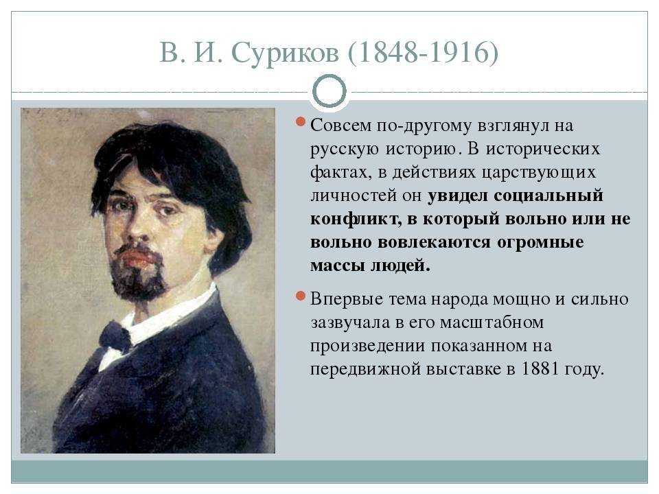 В каком году суриков продал картину. Василий Иванович Суриков творчество. Суриков художник краткая биография. Василий Иванович Суриков лето. Василий Суриков сообщение.