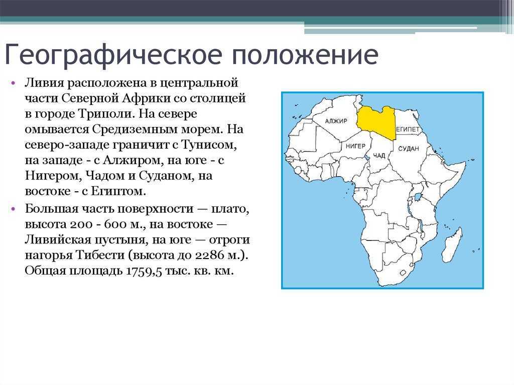 Особенности географического положения центральной африки