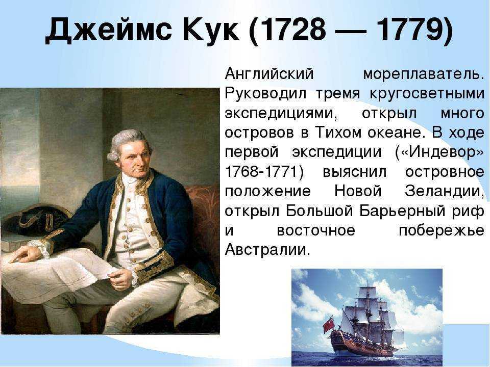 про Джеймса Кука это отличная возможность узнать больше о путешественниках Кук возглавлял 3 кругосветных экспедиции по изучению морей