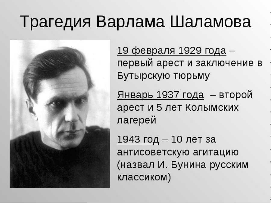 Варлам шаламов презентация 11 класс