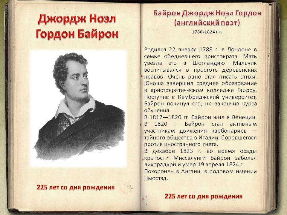 Джордж байрон - биография, личная жизнь, фото