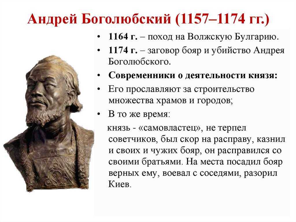 Андрей боголюбский презентация 6 класс