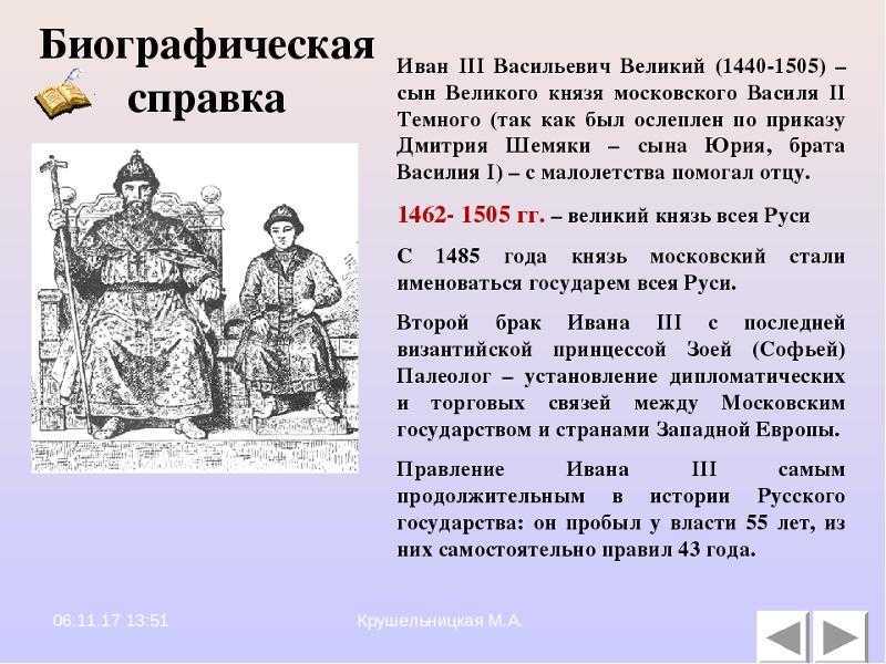 Иван 3 презентация 6 класс история