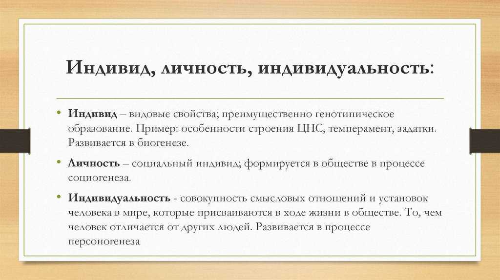 Человек, индивид, личность - общие признаки и основные отличия