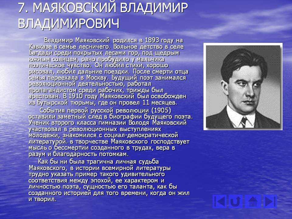 Проект владимир владимирович маяковский