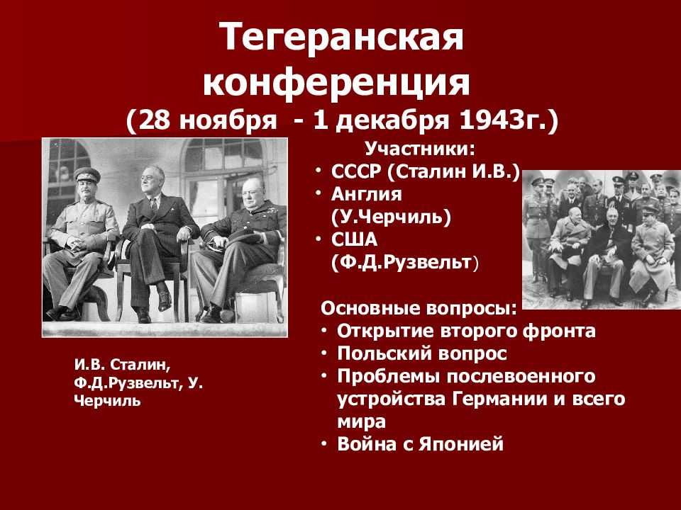 Тегеранская конференция: задачи, проблемы, решения