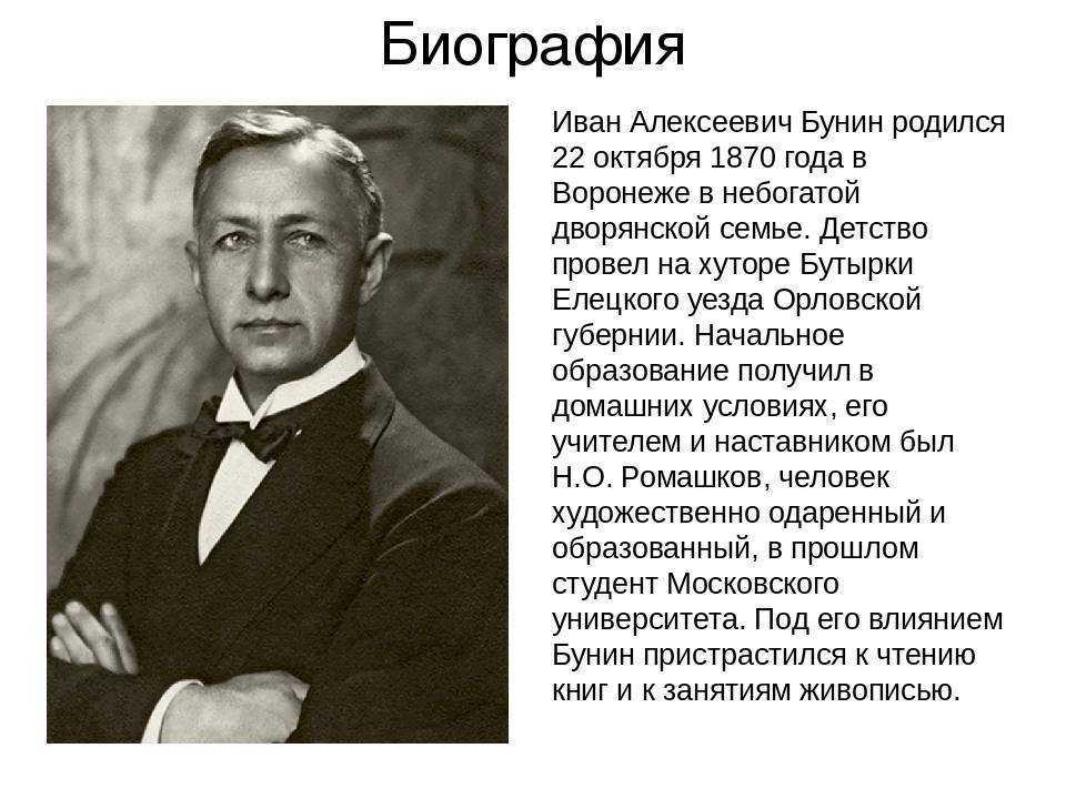 Иван алексеевич бунин