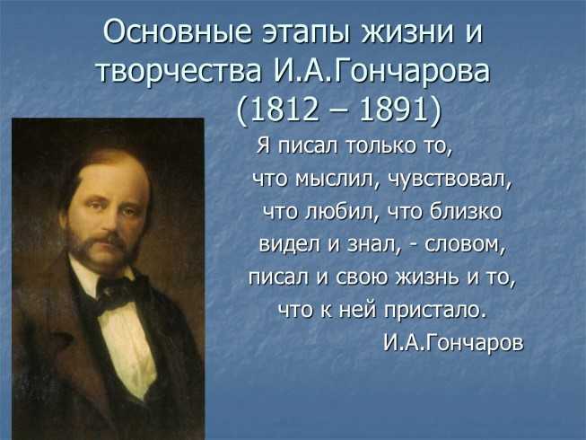 Жизнь и творчество и гончарова презентация