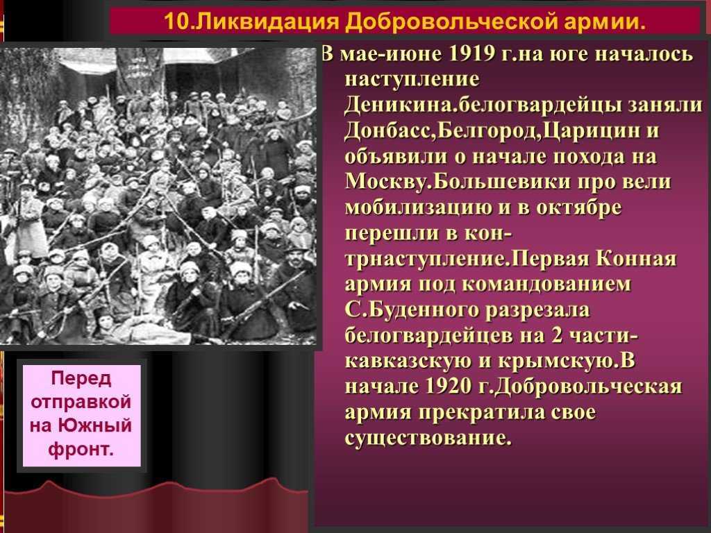 Потери большевиков. Начало гражданской войны. Интервенция в гражданской войне.